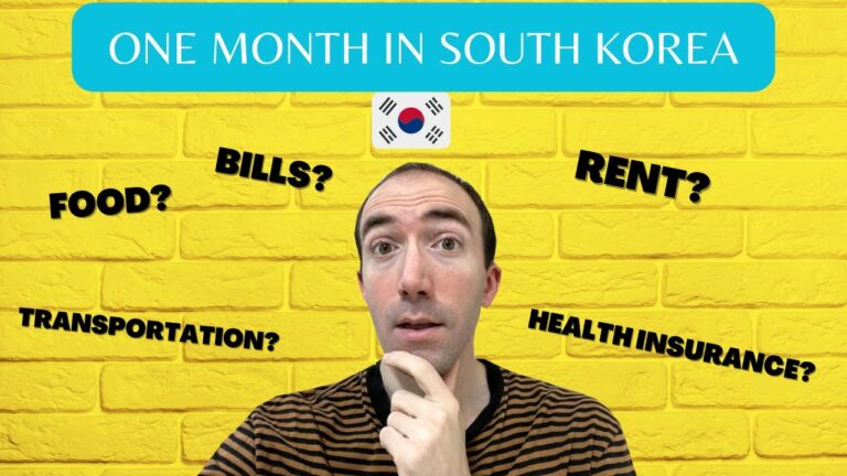 Average monthly expenses for a single person living in a South Korean city